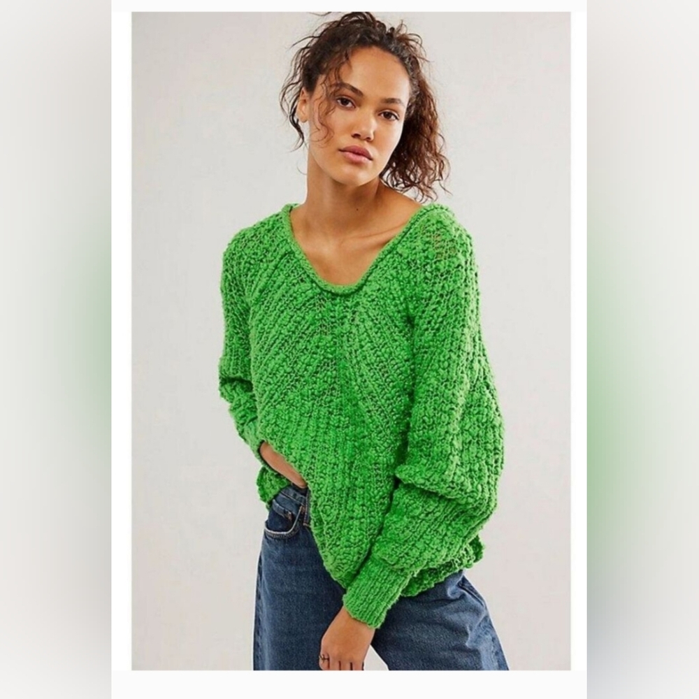 Free People chunky Green Sweater